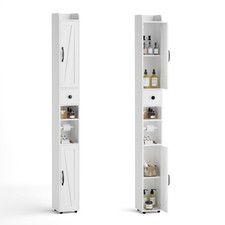 Meuble Colonne Salle de Bain, Armoire Rangement avec 3 espaces Ouverts et des...