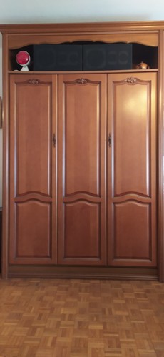 Lit armoire merisier - lit,
