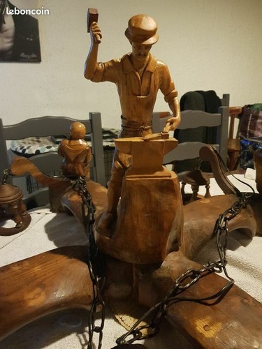 Grand lustre artisanal chene - grand,
