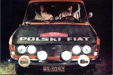 POLSKI FIAT 125p RALLYE MONTE CARLO 1972 racecar 4x6 automobile Postcard