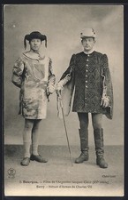 Old postcard Bourges, Fêtes de l'Argentier Jacques Coeur, Herald of Arms of Charles VII  