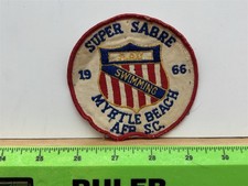 1966 Super Sabre Swimming Myrtle Beach SC Air Force Base Shoulder Patch Vintage
