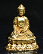 2.6" Old China Copper Gilt