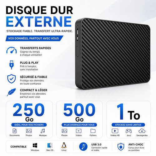 Disque dur externe portable - externe,