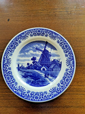 assiette faience bleue de