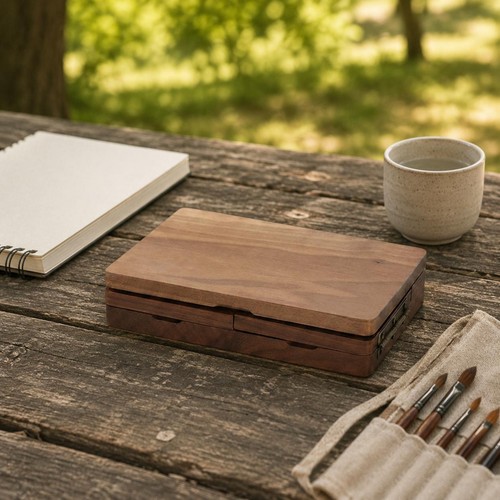 Coffret bois peintre - coffret,