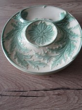 2 GIEN Ceramic Artichoke Plates Ecru & Green Series No. 3