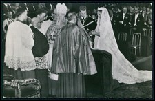 d Belgium Royalty marriage Albert & Paola original 1950s old RPPC photo postcard