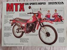 Honda MTX50 MTX50S Sports Moped  brochure  leaflet  1982