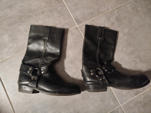 Bottes biker topy cuir - bottes, noir