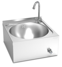 Lave mains inox mural normal commande fémorale