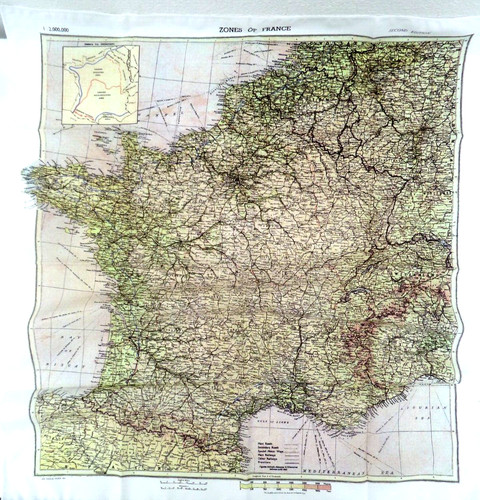 Foulard évasion france 1944 - foulard, d'évasion
