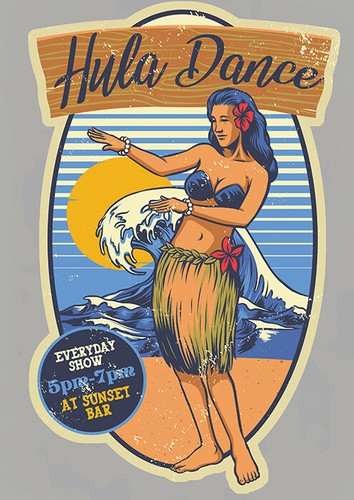 Tahiti vahine hula dance - vahine, surf