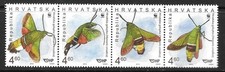 2012   CROATIA  -  SG:  1122 / 1125 - HAWK MOTH - STRIP OF 4  -  UNMOUNTED MINT