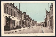 Old postcard Romilly-sur-Seine, Rue Gornet-Boivin with coffee and tobacco 