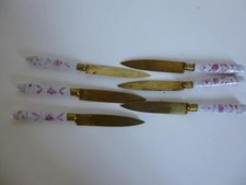 6 couteaux anciens FAIENCE &