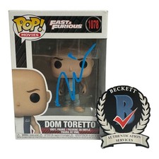 Vin Diesel Signed Autograph Fast & Furious Funko Pop 1078 Beckett Dom Toretto