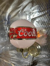 Vintage Coors Beer Globe Lamp Wall Sconce Bar Light Waterfall
