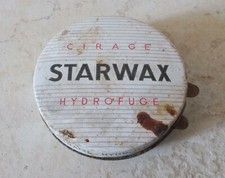 Antique metal box sheet wax STARWAX water repellent shoes boots France #2