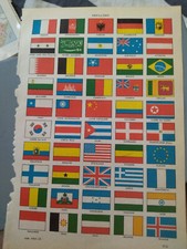 Engraving COLORS FLAGS / Larousse illustrated 1920s