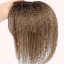 Postiche Toppers Naturelle Femme Brune Marron Extension Cheveux Humains A Clip
