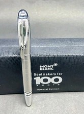 Montblanc Starwalker Roller Ballpoint Pen Check Silver Body + Clip Black Ink