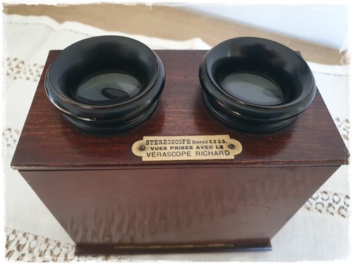Ancien stéréoscope bois - ancien, en