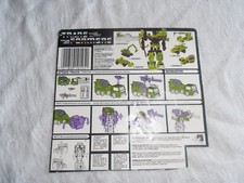 Transformers G1 - Carte blister Mixmaster 1985 (Decepticon / Devastator)