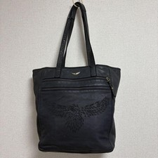 Zadig & Voltaire Leather Tote Bag with Mini Pouch Black Grained Leather