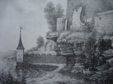 Lithographie Vue de la Tour de