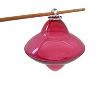 Boule de Noël de Meisenthal rouge rosé modèle Ovni Design Italo Zuffi 2004 Noel