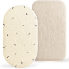 Lot de 2 Draps Housses Cododo pour Lit Bébé,100 Coton Mousseline Draps Housse...