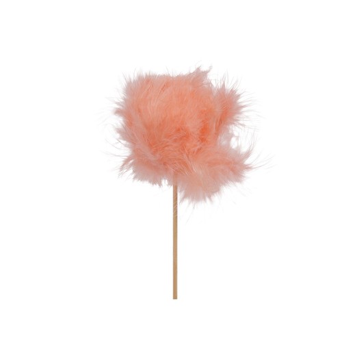 Pique boule plume 8cm corail - 8cm,