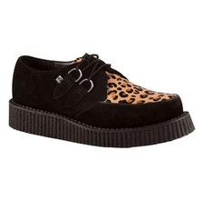 T.U.K A8142 Tuk Noir / Léopard Peau de Vache Bas Sole Creeper Rockabilly