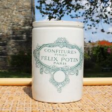 Antique advertising jam jar Félix Potin Paris varnished sandstone KG Lunéville