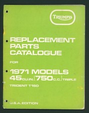 Triumph USA 750 Trident T150 4-speed (1971) Parts List Catalog Book Manual FP99