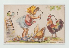 Germaine BOURET with additions. Old postcard 345