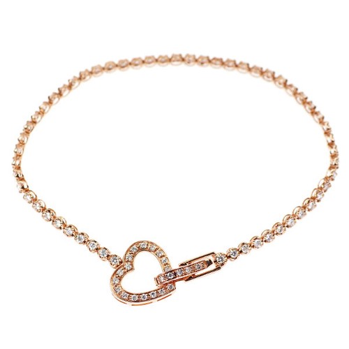 Bracelet diamant coeur - , k18pg