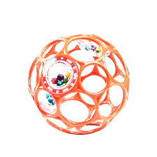 Bright Starts FROST PINK Oball Rattle Easy-Grasp Toy, Ages Newborn Plus, 4" infT