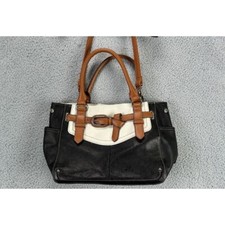 Tignanello Bag Women Black White Brown Hand Carry Shoulder Leather Buckle Ladies
