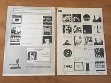 KK-RECORDS 1989 A4 catalogue, Vomito Negro, Front Line Assembly, Hafler Trio ...