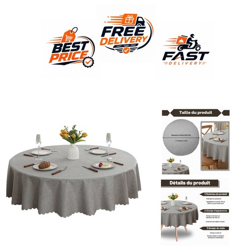 Nappe ronde 140 gris - 140,