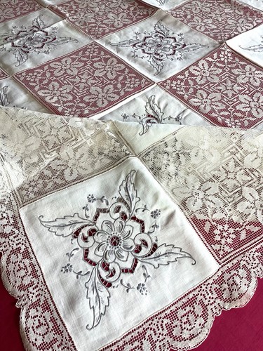 Nappe ancienne 12 serviettes - ancienne,