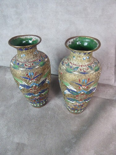 Paire vases cloisonné - paire,