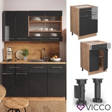 Meuble sous-plan Meuble de cuisine Fame-Line 60 cm chêne anthracite Vicco