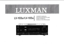 Owner's Manuel D'Instructions pour Luxman LV-103 U, LV-105 U Dans France
