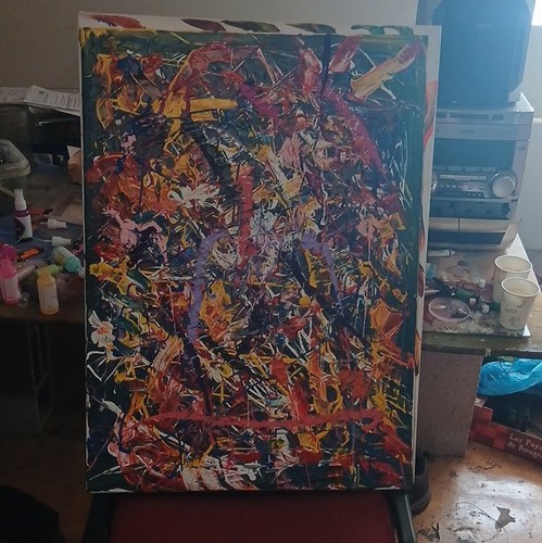 Peinture abstraite multicolore