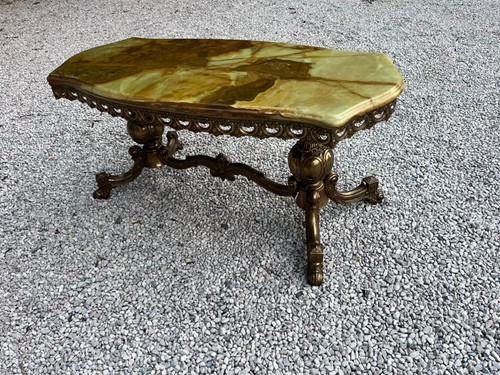 Table basse marbre laiton - basse,