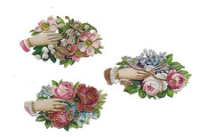 8 Chromos anciens découpis