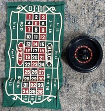 VINTAGE DRUEKE ROULETTE WHEEL MINIATURE TRAVEL GAME TABLE TOP CASINO VEGAS